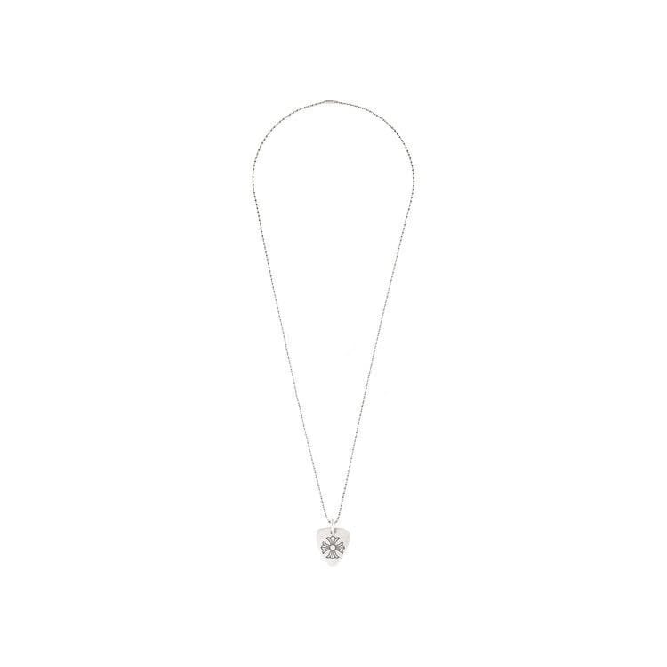 Chrome Hearts Maltese Cross Triangle Dog Tag Pendant Necklace Silver