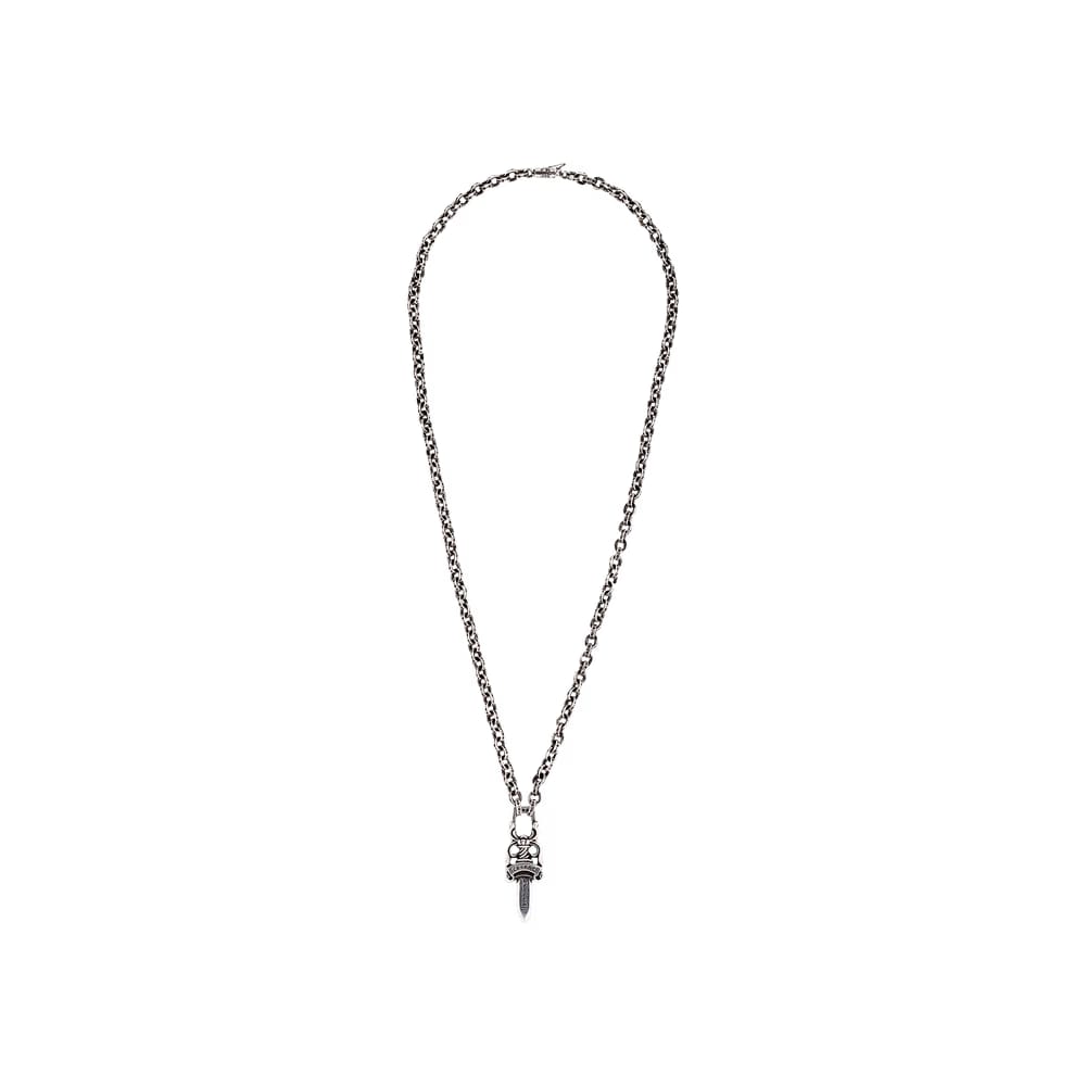 Chrome Hearts Big Double Dagger Pendant And Chain Silver