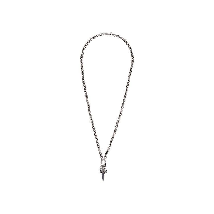 Chrome Hearts Big Double Dagger Pendant And Chain Silver