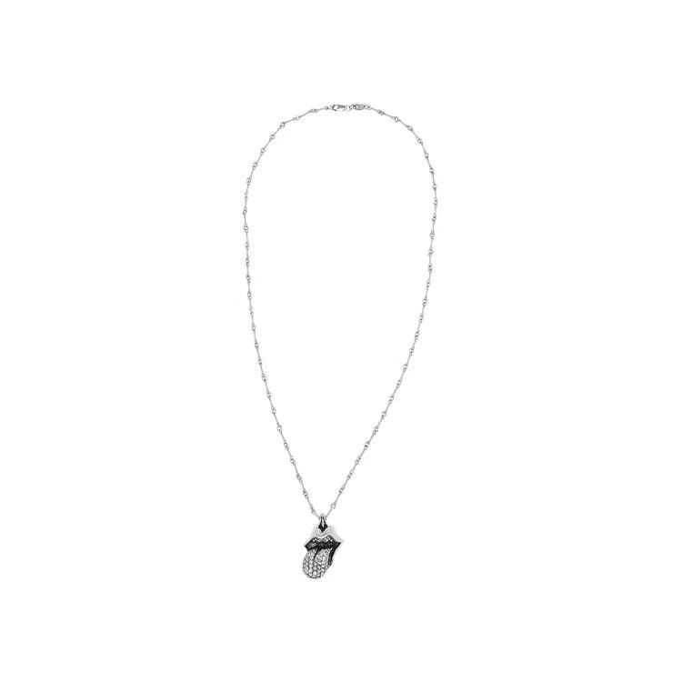 Chrome Hearts Rolling Stones Necklace Silver
