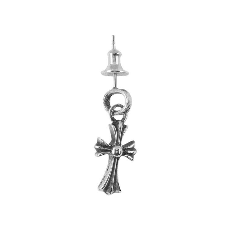 Chrome Hearts Baby Fat Cross Earring Silver