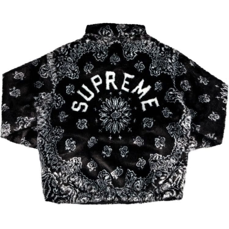 Supreme Bandana Faux Fur Bomber Jacket Black