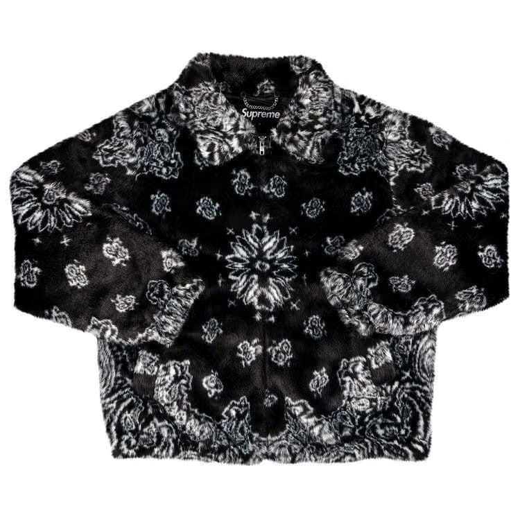 Supreme Bandana Faux Fur Bomber Jacket Black