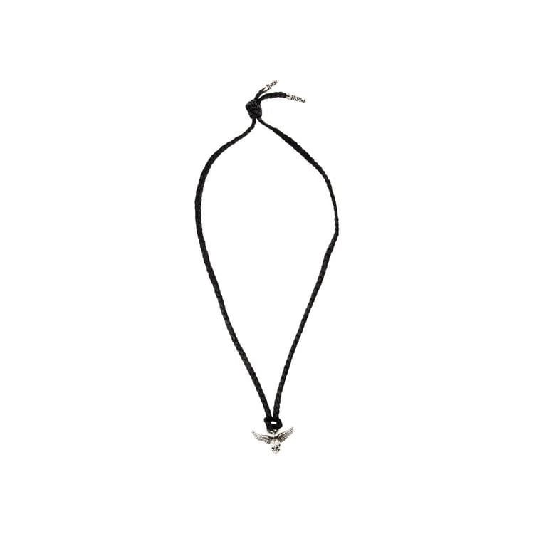 Chrome Hearts Winged Skull Pendant Necklace Black