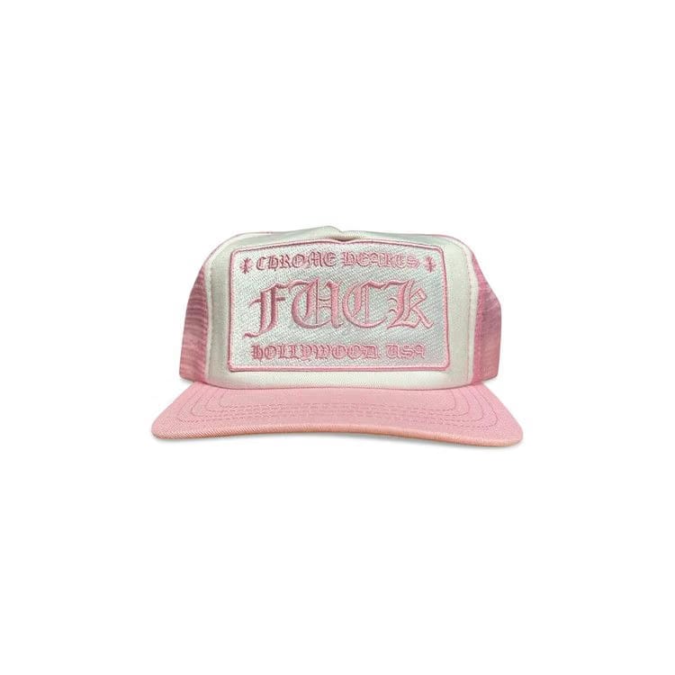 Chrome Hearts Fuck Hollywood Trucker Hat White/Pink