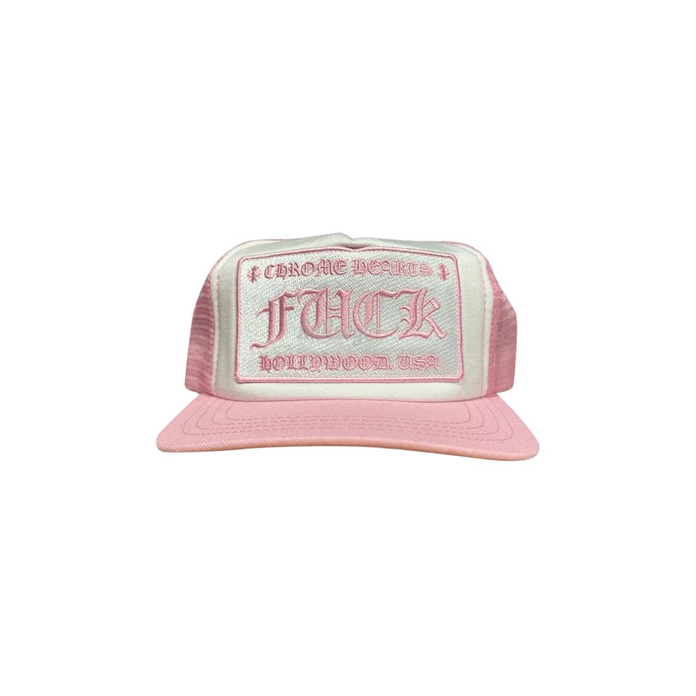 Chrome Hearts Fuck Hollywood Trucker Hat White/Pink