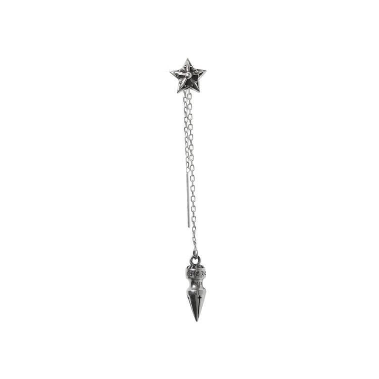 Chrome Hearts Chain Spike Star Earring Silver