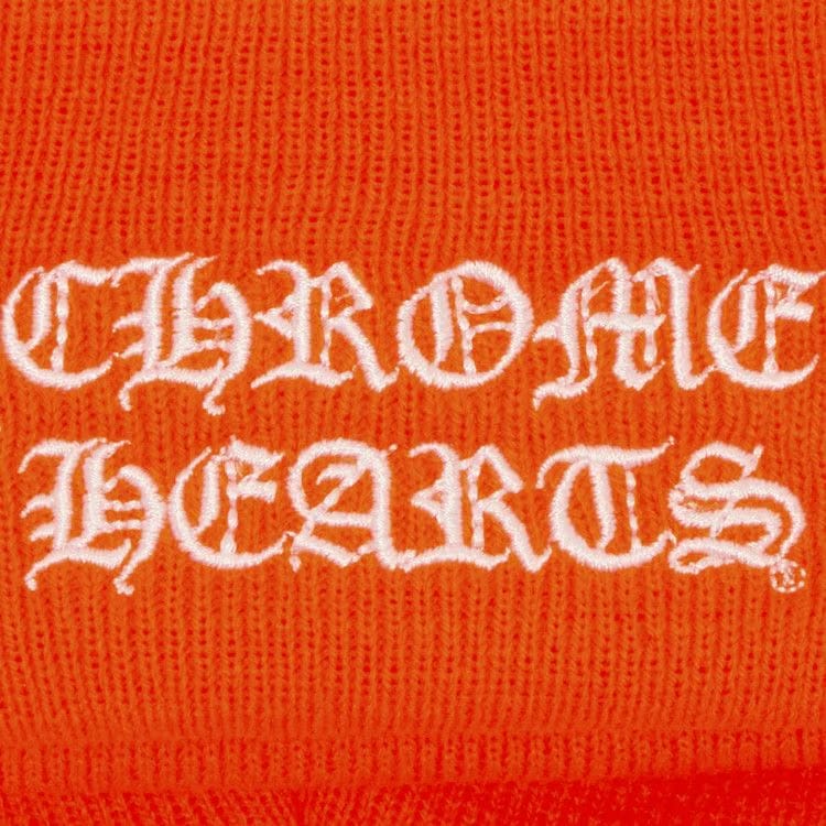 Chrome Hearts Verical Logo Beanie Orange