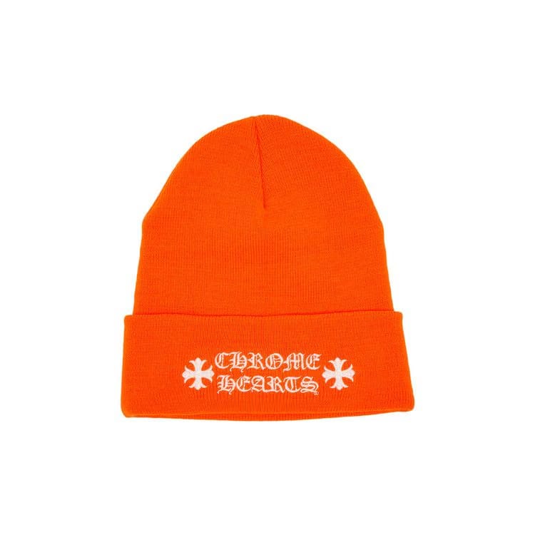 Chrome Hearts Verical Logo Beanie Orange