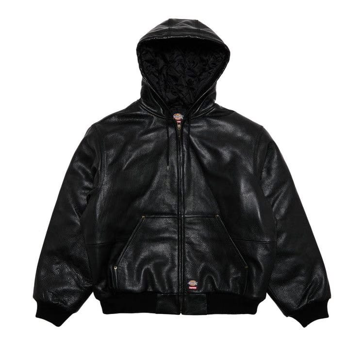Supreme x Dickies Hooded Leather Work Jacket Black