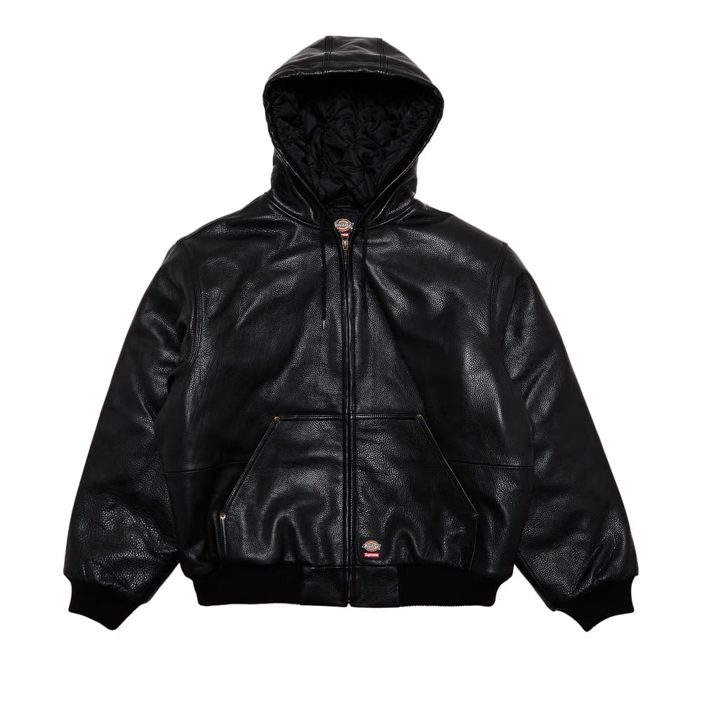 Supreme x Dickies Hooded Leather Work Jacket Black