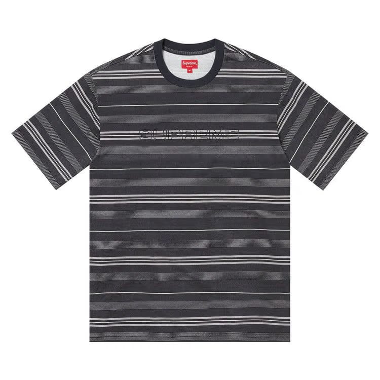Supreme Dash Stripe Shorts-Sleeve Top Black