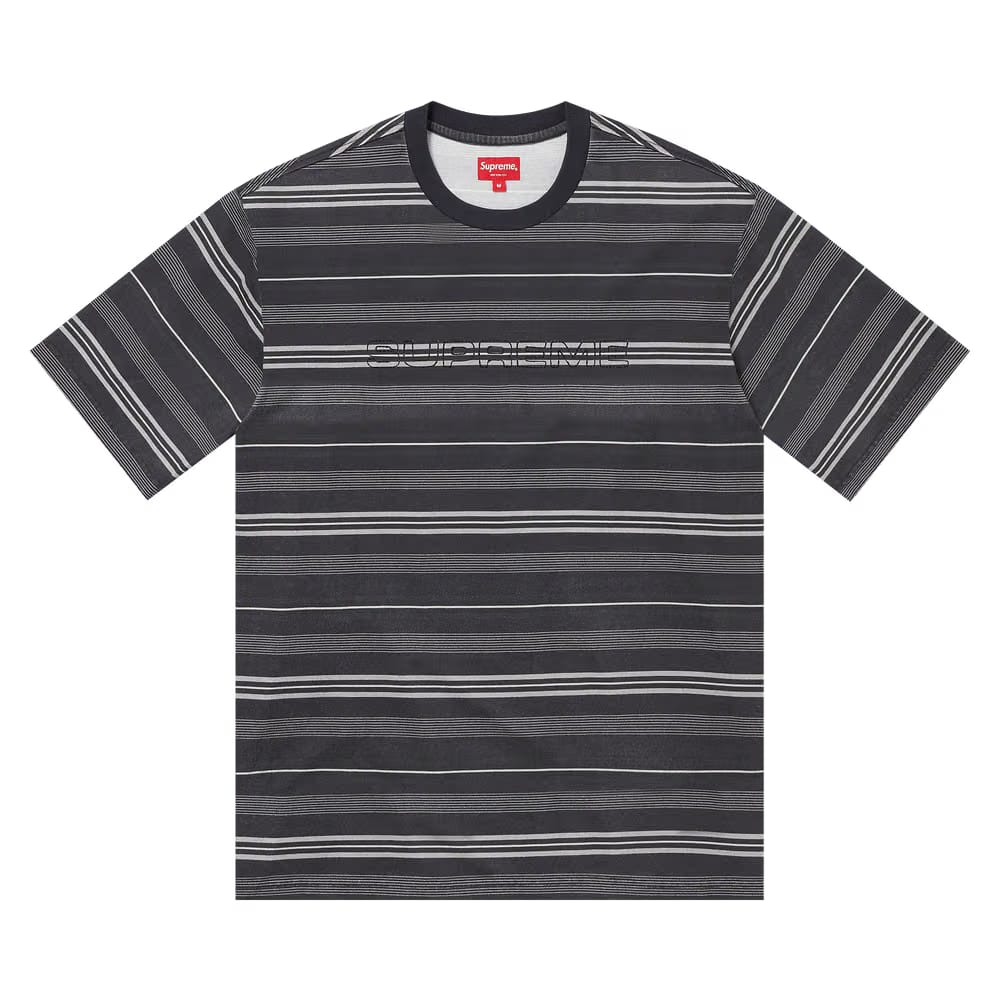 Supreme Dash Stripe Shorts-Sleeve Top Black