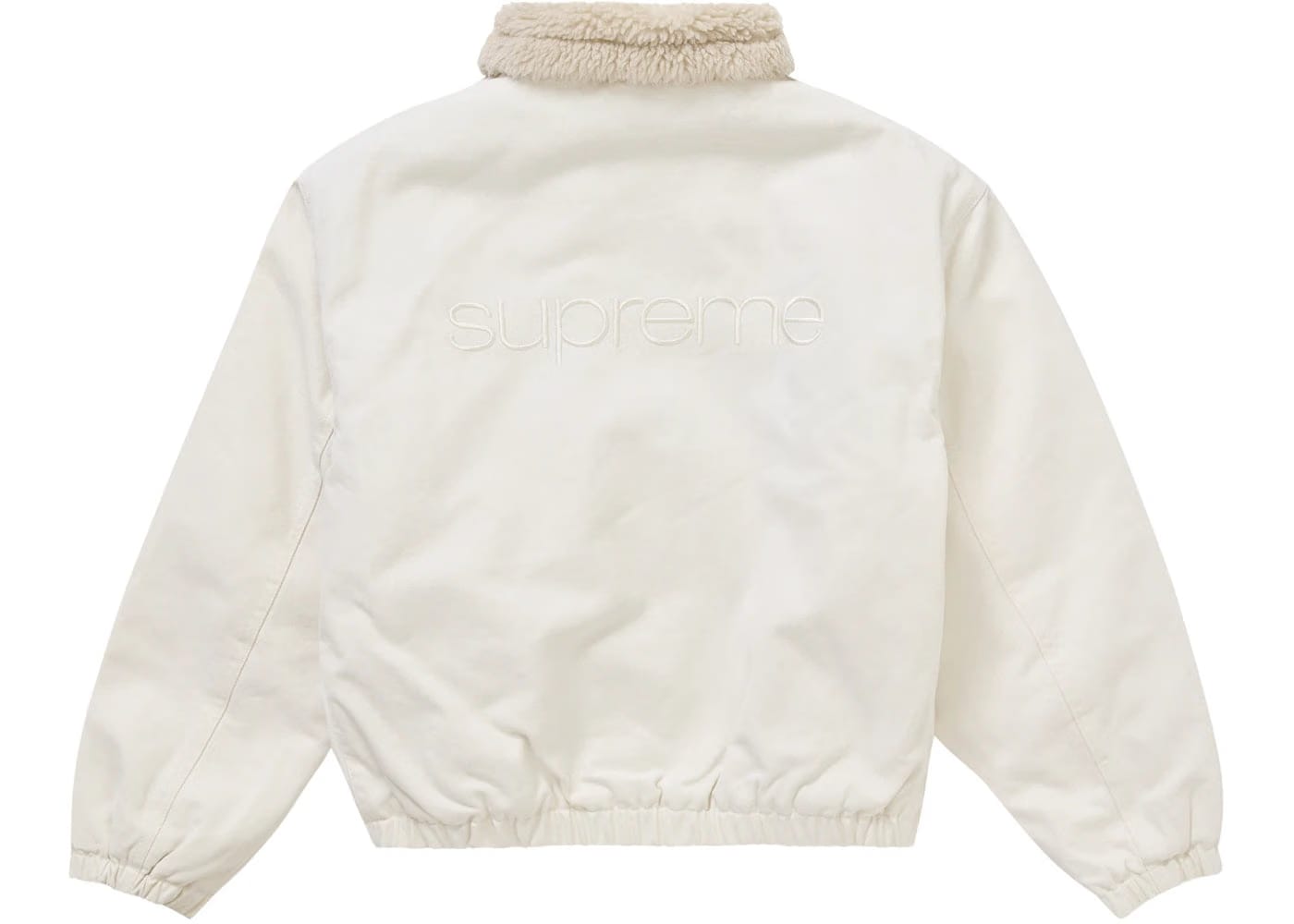 Supreme Faux Shearling Lined Bomber Jacket White