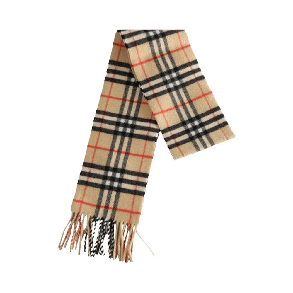 Burberry Check Cashmere Scarf Sand