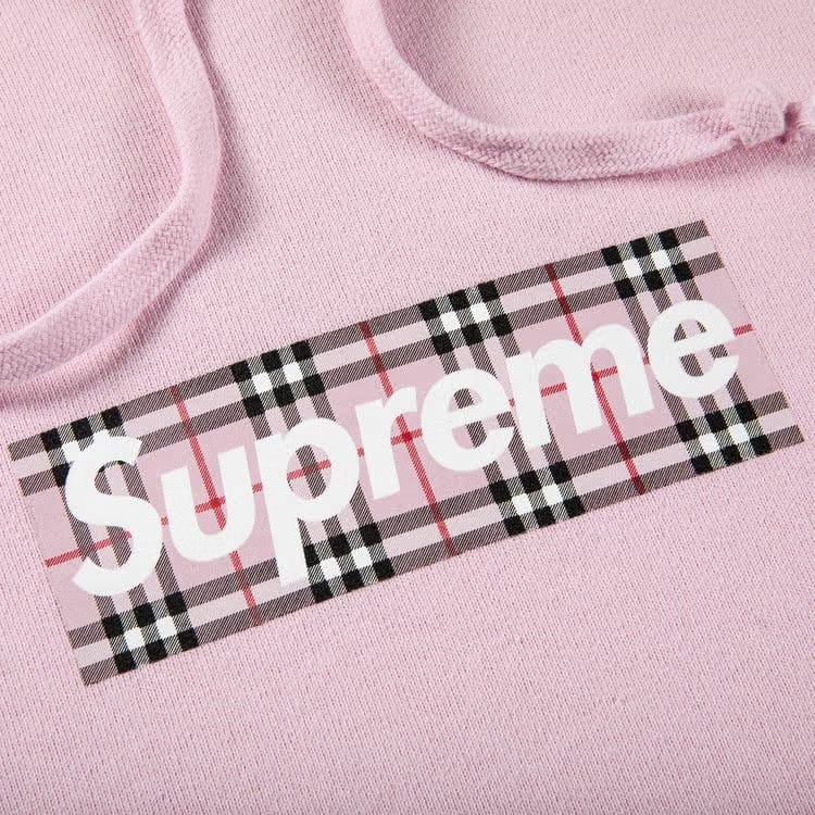 Supreme x Burberry Box Logo Hoodie Light Pink