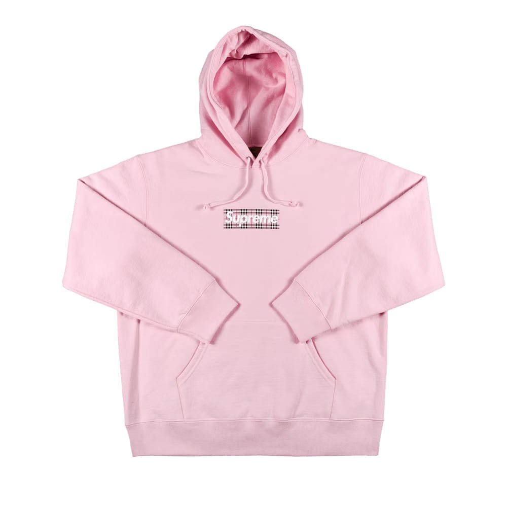 Supreme x Burberry Box Logo Hoodie Light Pink