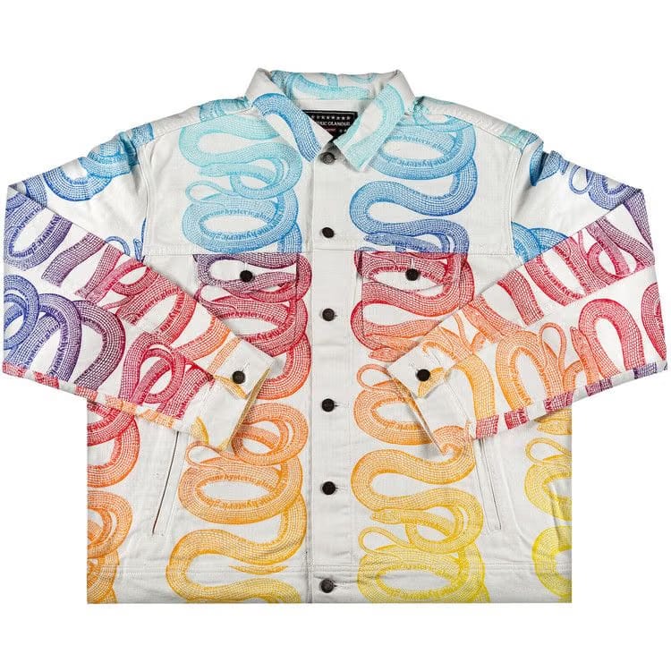 Supreme x Hysteric Glamour Snake Denim Trucker Jacket White
