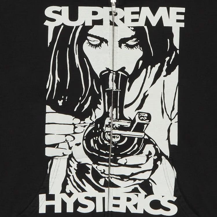 Supreme x HYSTERIC GLAMOUR Thermal Lined Zip Up Hoodie Black