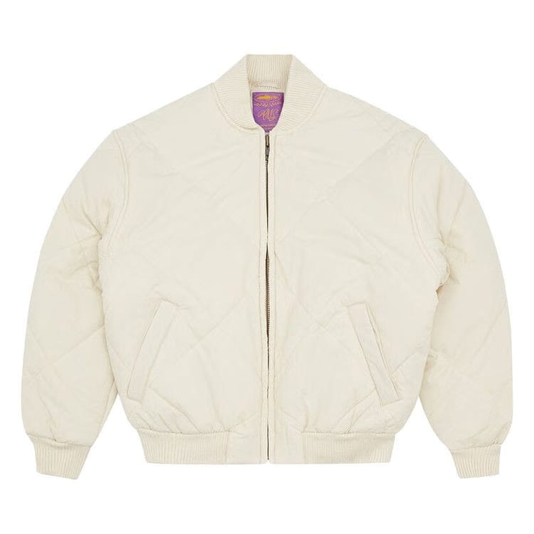 Corteiz Olde English Quilted Bomber Jacket Cream