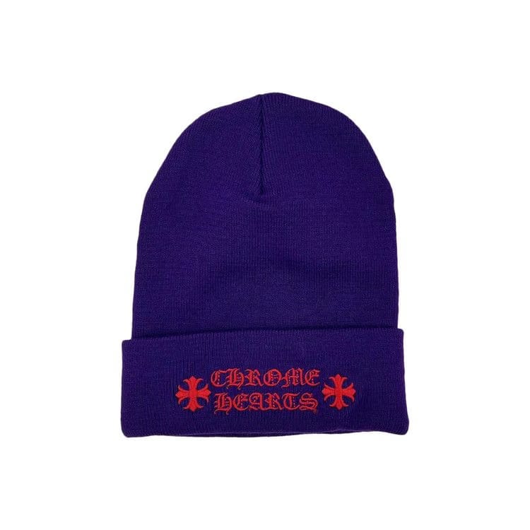 Chrome Hearts Script Beanie Purple/Red