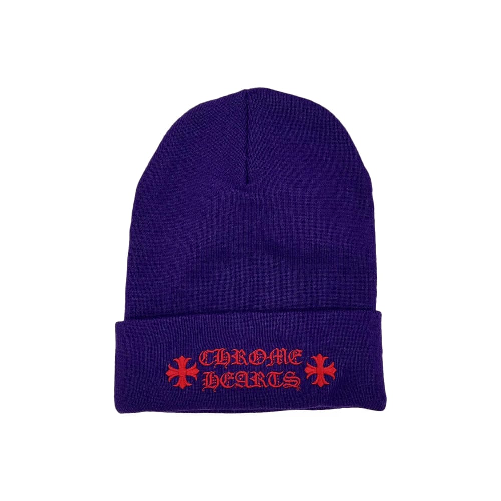 Chrome Hearts Script Beanie Purple/Red