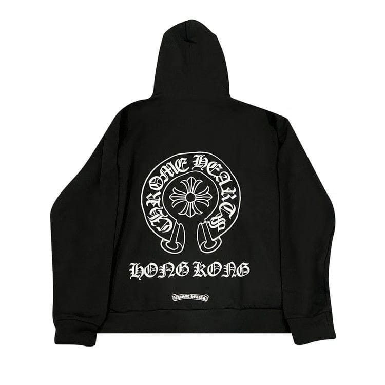 Chrome Hearts Hong Kong Exclusive Scroll Label Hoodie Black/White