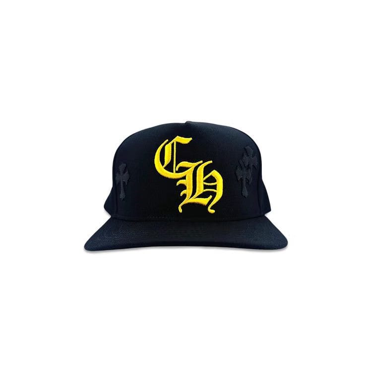 Chrome Hearts Cross Patch Baseball Hat Black/Yellow