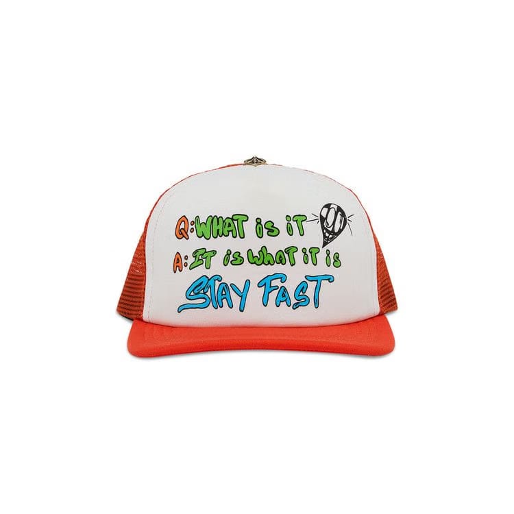 Chrome Hearts Sex Records It Is What It Is Trucker Hat Orange