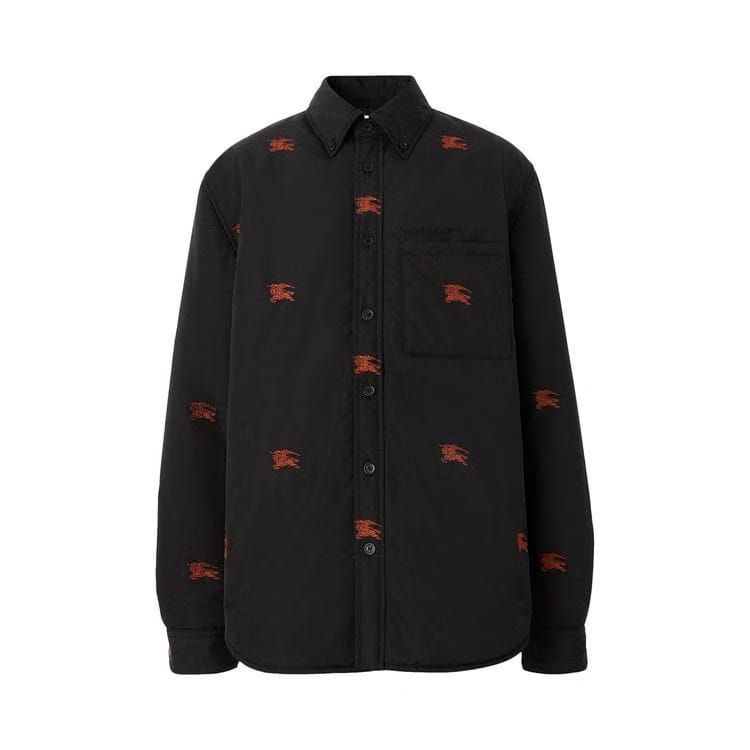 Burberry Embroidered EKD Nylon Overshirt Black