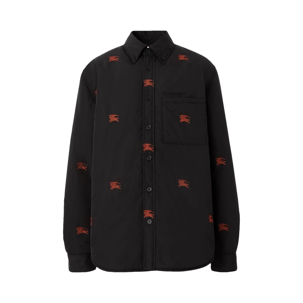Burberry Embroidered EKD Nylon Overshirt Black