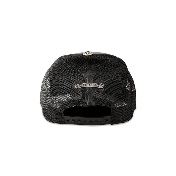 Chrome Hearts Fleur-De-Lis Leather Trucker Hat Black