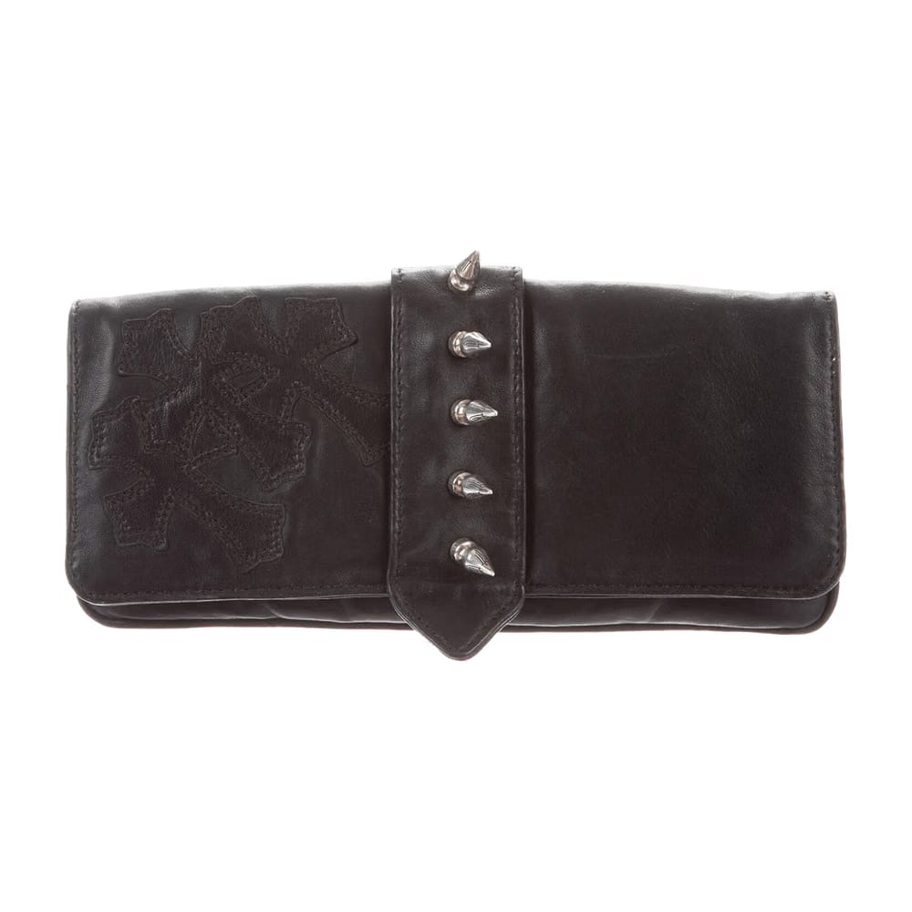 Chrome Hearts Leather Continental Wallet Black