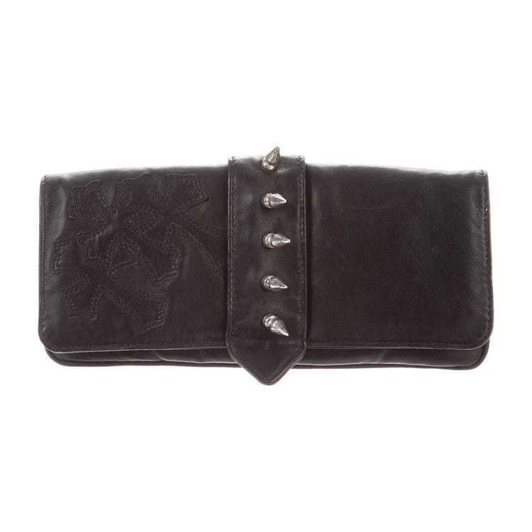 Chrome Hearts Leather Continental Wallet Black