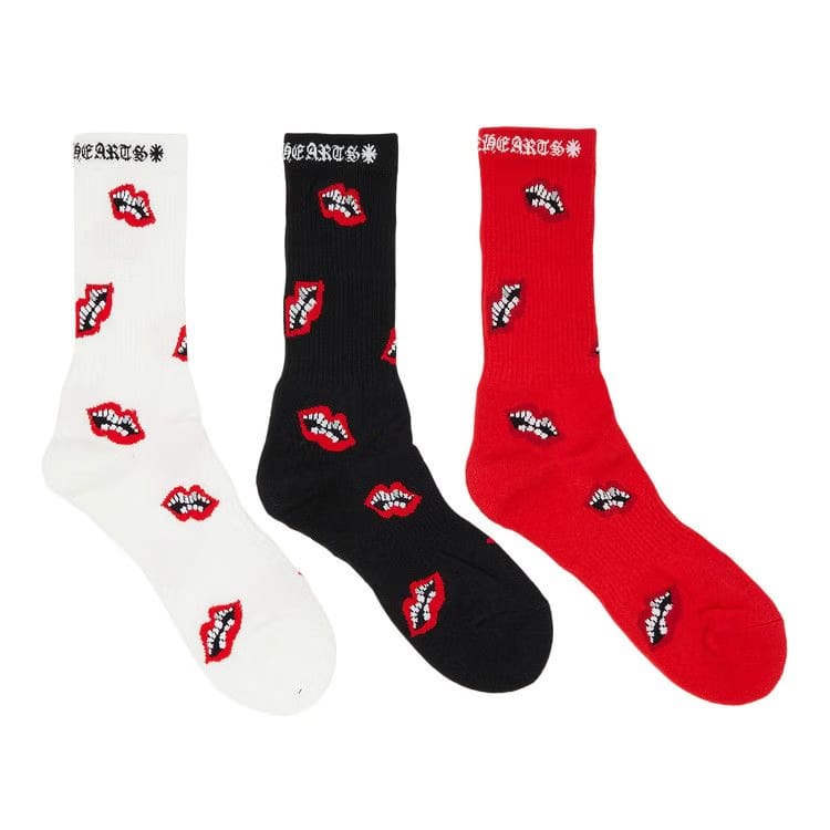 Chrome Hearts Chomper Socks (3 Packs) Multicolor