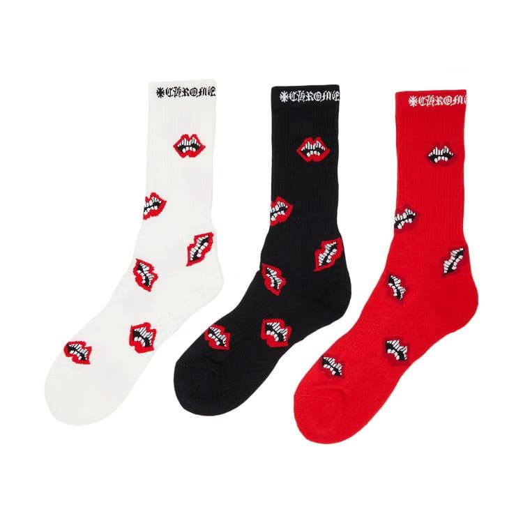 Chrome Hearts Chomper Socks (3 Packs) Multicolor