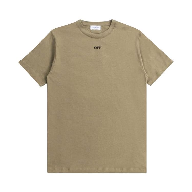 Off-White Off Stitch Slim Shorts-Sleeve T-Shirt Beige/Black