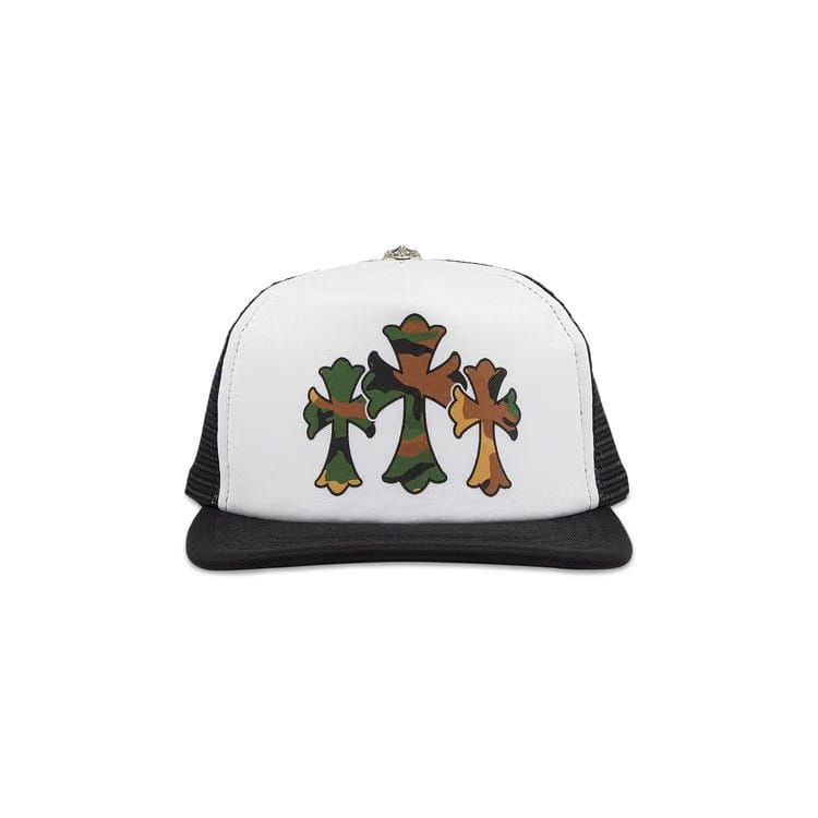 Chrome Hearts Triple Cross Trucker Hat Black White