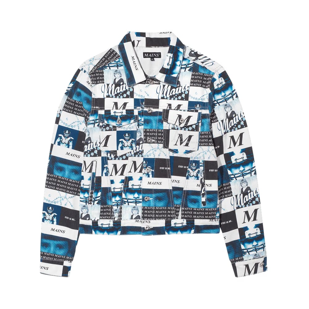 MAINS Yearbook Denim Jacket Blue/White
