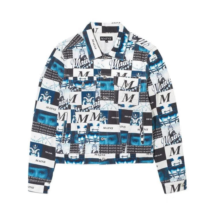 MAINS Yearbook Denim Jacket Blue/White