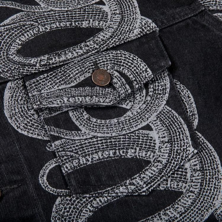 Supreme x Hysteric Glamour Snake Denim Trucker Jacket Black
