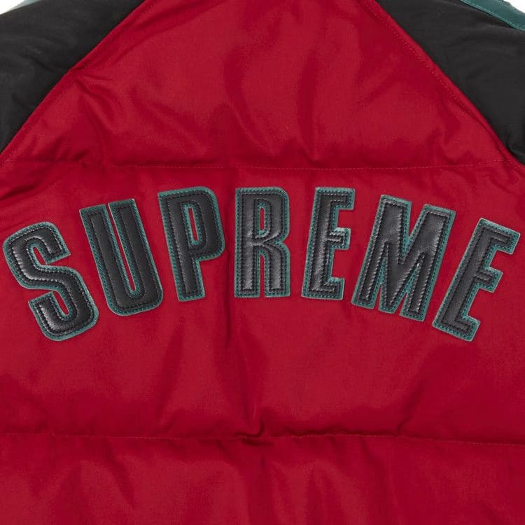 Supreme Star Sleeve Down Puffer Jacket Red