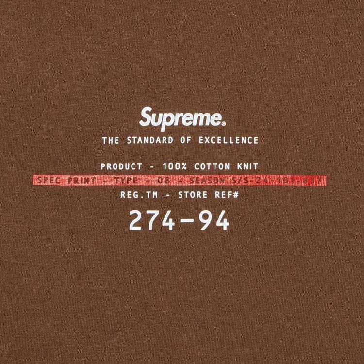 Supreme Standard T-Shirt Brown
