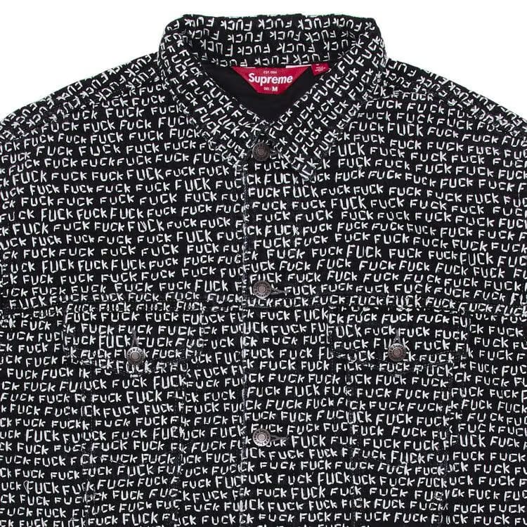 Supreme Fuck Stitch Denim Trucker Jacket Black