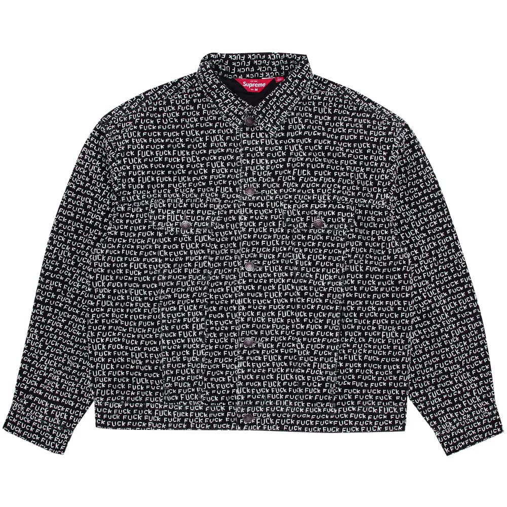 Supreme Fuck Stitch Denim Trucker Jacket Black