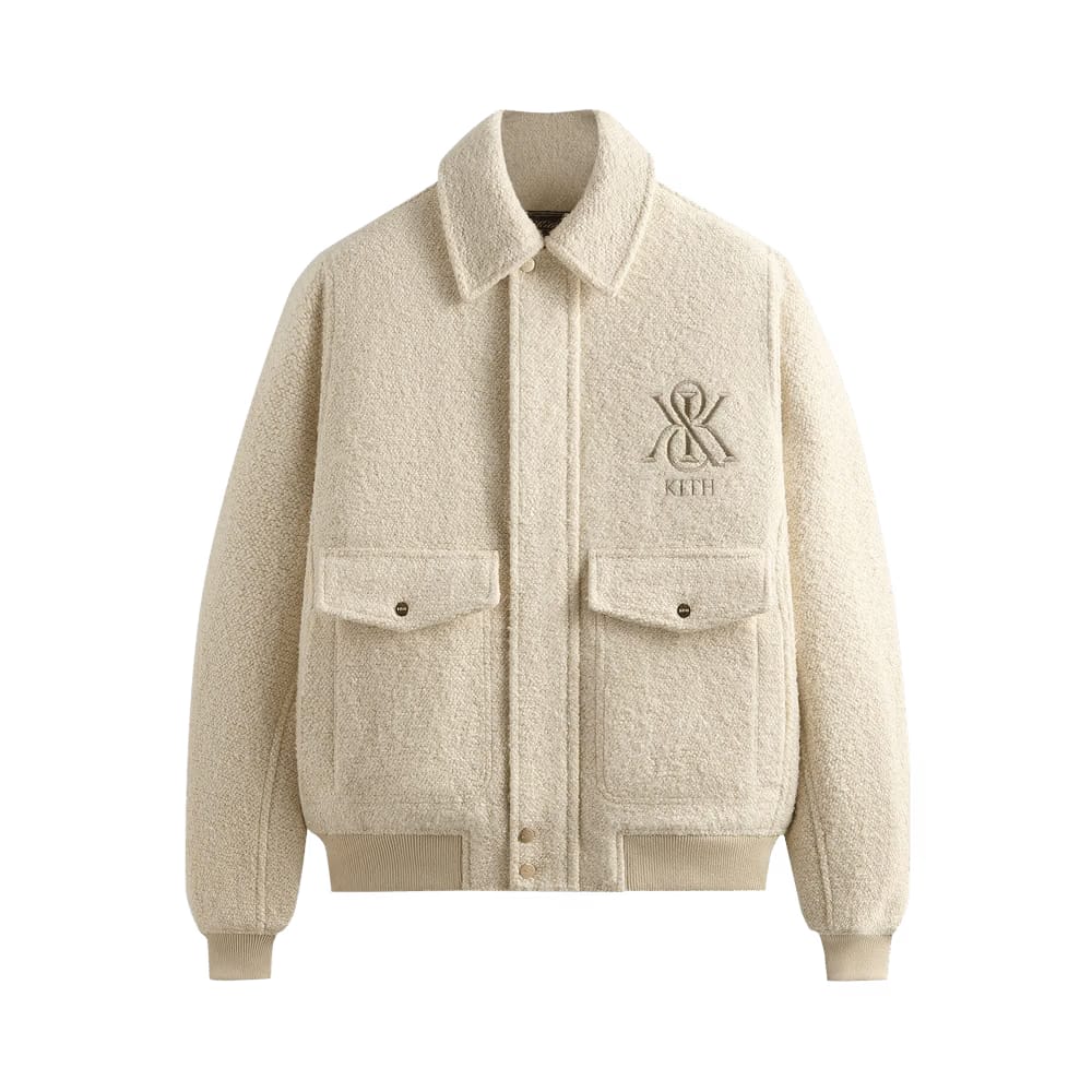 Kith Boucle Hawthorne Flight Jacket Sandrift