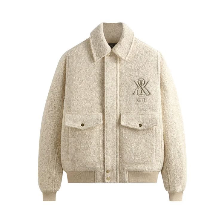 Kith Boucle Hawthorne Flight Jacket Sandrift
