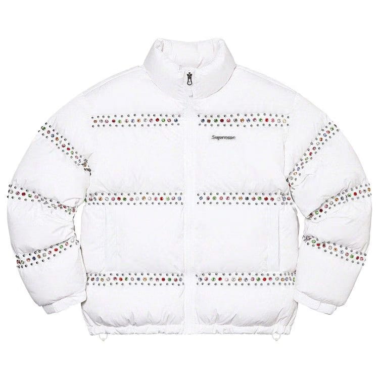 Supreme x B.B. Simon Studded Puffer Jacket White