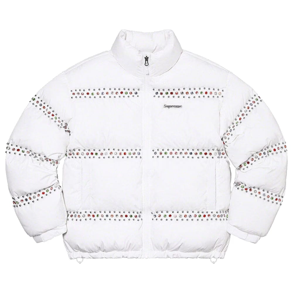 Supreme x B.B. Simon Studded Puffer Jacket White