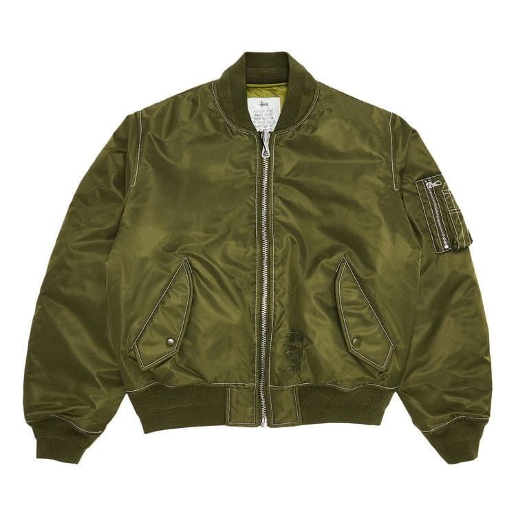 Stussy Built Reversible Bomber Jacket Olive